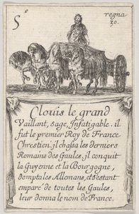 Clovis le grand Vaillant, vis... från Game of the Kings of France Jeu des Rois de F..., 1644. av Stefano della Bella