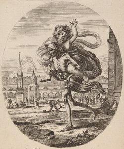 Död bär ett barn till vänster, troligen 1648. av Stefano della Bella