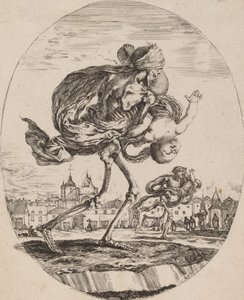 Död bär ett barn till höger, troligen 1648. av Stefano della Bella