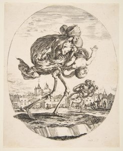 Death Carrying an Infant, från The five deaths Les cinq Morts, ca. 1648. av Stefano della Bella