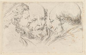 Tre filosofhuvuden av Stefano della Bella