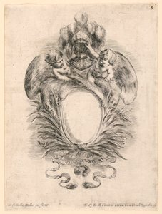 Escutcheon, nr. 5 från "Samling av olika infall och nio uppfinningar av mappar och prydnadsföremål"