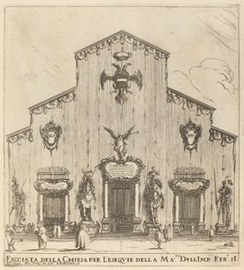 Fasad av kyrkan San Lorenzo, Florens, 1637. av Stefano della Bella