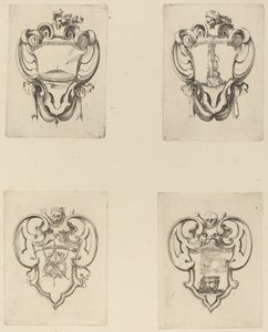 Fyra emblem för prins Francesco de Medicis begravning. av Stefano della Bella