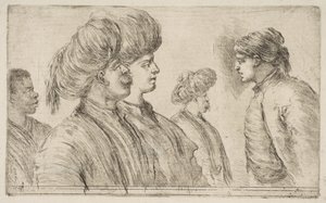 Fyra turkar och en svart man, ca. 1662. av Stefano della Bella