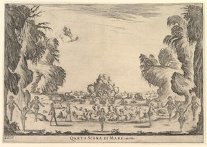 Fjärde scenen, havet, från gudarnas äktenskap Le nozze degli Dei, 1637. av Stefano della Bella