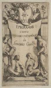 Frontispice för Epigrammi de Guelfi, ca. 1636. av Stefano della Bella