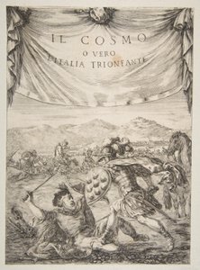 Frontispice för Il Cosmo, 1650. av Stefano della Bella