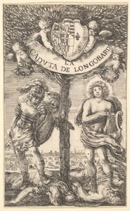 Frontispice för The Fall of Longobardi La Caduta de Longobardi, dikter av Sigismond B ..., 1656. av Stefano della Bella