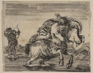 Hercules och Deianira, från Game of Mythology Jeu de la Mythologie, 1644.
