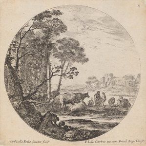 Landskap med romerska ruiner, 1646. av Stefano della Bella