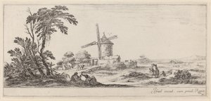 Landskap med väderkvarn, i eller före 1647. av Stefano della Bella