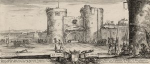 Ingång till en fästning (etsning på lagt papper) av Stefano della Bella