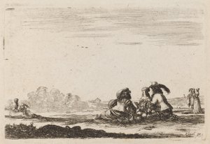 Lords and Ladies Conversing, 1642. av Stefano della Bella