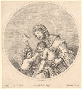 Maria med barnet och Johannes Döparen av Stefano della Bella