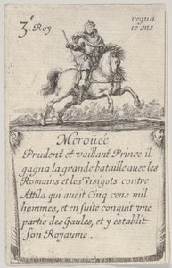 Meroüée Prudent et vaillant..., från Game of the Kings of France Jeu des Rois de Fran..., 1644. av Stefano della Bella