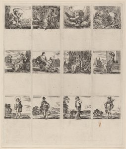 Mytologiska spelkort, 1644. av Stefano della Bella