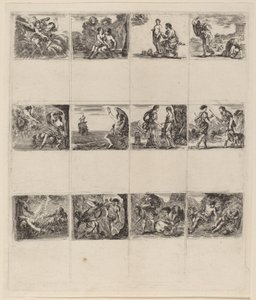 Mytologiska spelkort, 1644. av Stefano della Bella