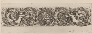 Prydnadsfris med Amor och Psyke, troligen 1648. av Stefano della Bella