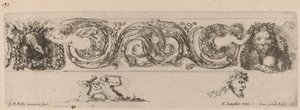 Prydnadsfris med örn och lejon engagerad av barn, troligen 1648. av Stefano della Bella