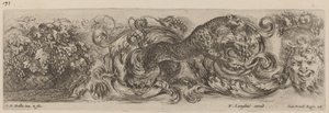 Prydnadsfris med leopard, troligen 1648. av Stefano della Bella