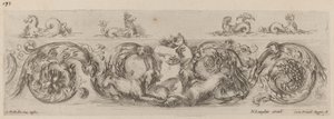 Prydnadsfris med marina varelser, troligen 1648. av Stefano della Bella