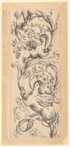 Ornamental panel med tre sfinxer, blad 3 ur serien "Ornament eller grotesker"