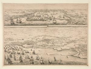 Plan för belägringen av La Rochelle, 1628 av Stefano della Bella