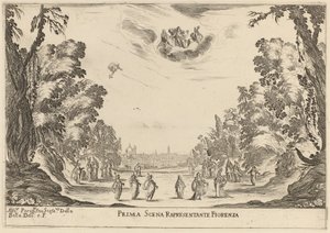 Första scenen Reprezentanta Florence, 1637. av Stefano della Bella