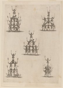 Jonglörarnas pyramider, 1652. av Stefano della Bella