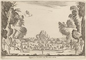 Fjärde sjöscenen, 1637. av Stefano della Bella