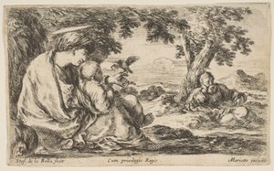 Vila på flykten till Egypten, ca. 1641. av Stefano della Bella
