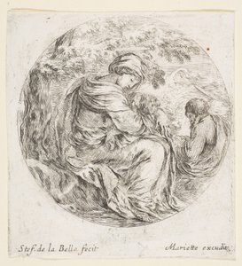 Vila på flykten till Egypten, ca. 1641. av Stefano della Bella
