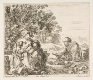 Vila på flykten till Egypten, ca. 1649. av Stefano della Bella