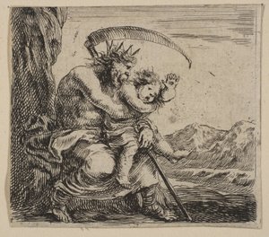 Saturnus, från Game of Mythology Game of Mythology, 1644. av Stefano della Bella