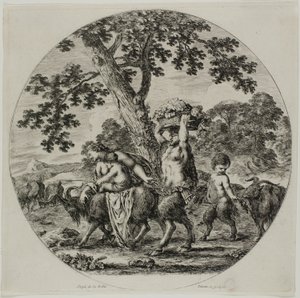 Satyrfamiljens promenader av Stefano della Bella