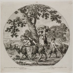 Satyrfamiljens promenader av Stefano della Bella
