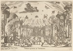 Femte scenen från helvetet, 1637. av Stefano della Bella