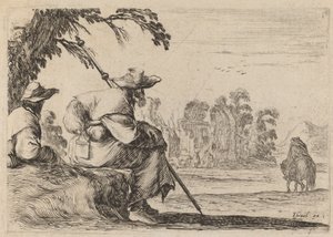 Sittande pilgrimer av Stefano della Bella