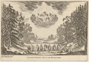 Andra scenen Selva di Diana av Stefano della Bella