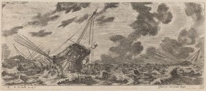 Skepp i Tempest, 1644. av Stefano della Bella