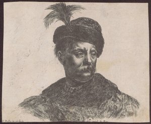 Studie av en polsk adelsman som byst, ur serien "Principii del disegno" av Stefano della Bella
