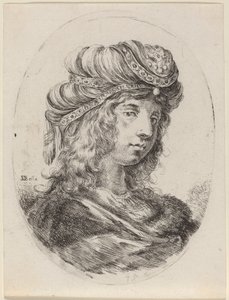 Sultanism i en bandad turban, vänd till höger av Stefano della Bella