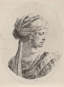 Sultanism i en beslöjad turban, sedd bakifrån, 16491650. av Stefano della Bella
