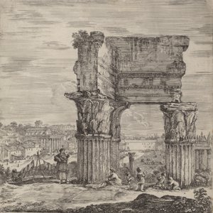 Temple of Concord och Forum Romanum, 1656. av Stefano della Bella