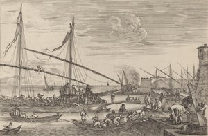 Fortifikationerna i Livorno, troligen ca. 16541655. av Stefano della Bella