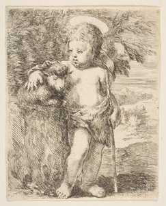 Spädbarnet Johannes döparen med sitt lamm, ca. 1649. av Stefano della Bella