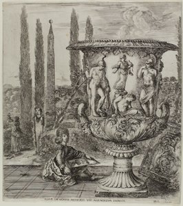 Medici-vasen, tallrik ett från The Six Large Views of Rome and the Campagna av Stefano della Bella
