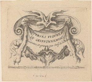 Titelsida för olika figurer och doodles, 1646. av Stefano della Bella