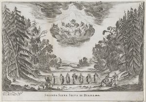Andra scen: het bos van Diana Andra scenen av Dianas skog (titel på objekt) Liberetto ter ere van de bruiloft van Ferdinando II de